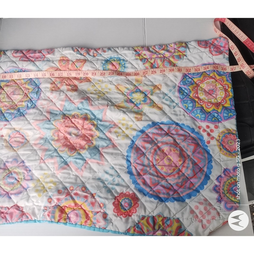 RT 1916 Designer Collection Quilted Pillow Shams Blue Pink Boho Standard (#2) - Picture 3 of 7